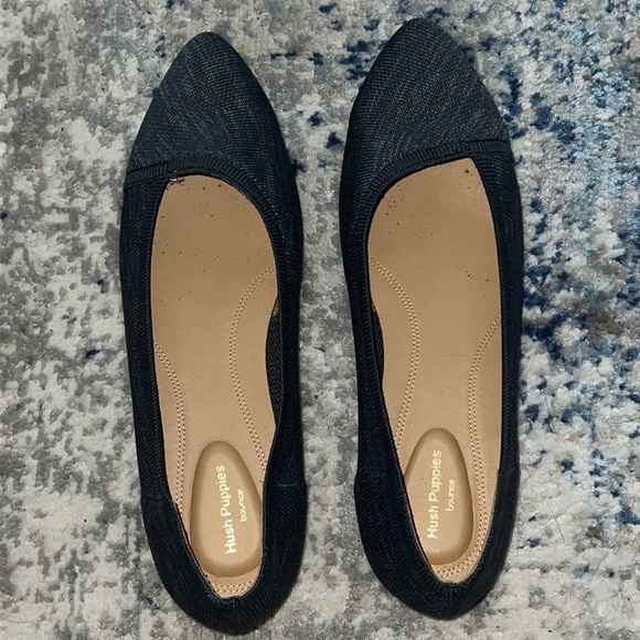 Hush Puppies Sadie Pointed ballet flats Navy Knit comfort shoes Sz 10 Wide - Picture 8 of 11
